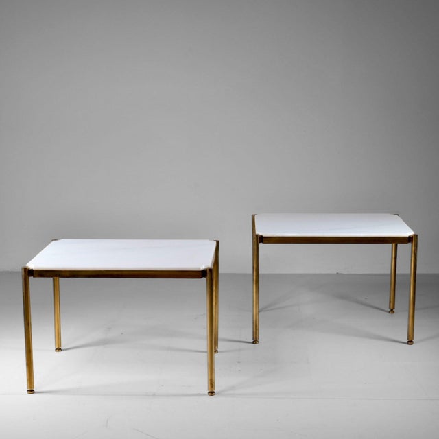 Coffee Tables in Marble and Brass by Osvaldo Borsani for Tecno, Set of 2 For Sale - Image 6 of 6