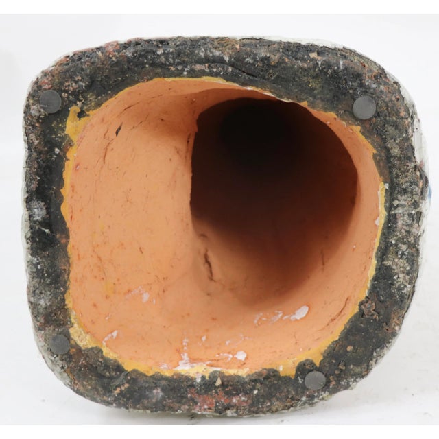 Terra Cotta Rabbit Garden Statue in Off White Craquelure Glaze For Sale - Image 11 of 12