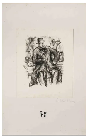 Luc-Albert Moreau, Elegant Man, Lithograph, Early 20th Century