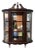 Victorian Curved Glass Mahogany 3 Tier Hanging Vitrine Wall Display Curio Cabinet For Sale