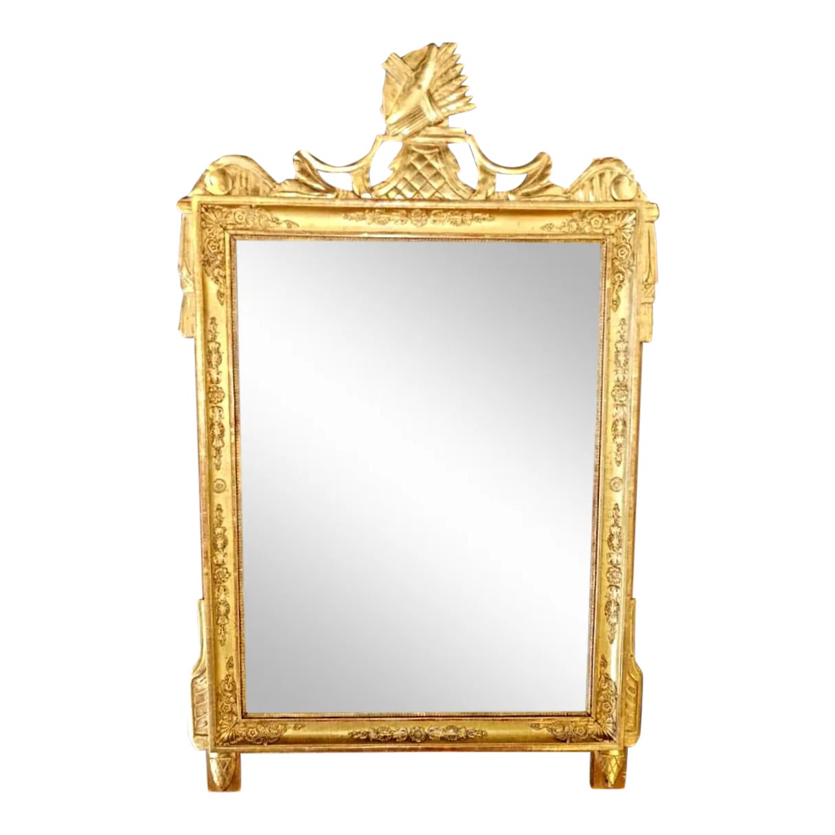 Napoleon I Empire French Gold Leaf Wood Mirror | Chairish