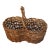 French Antique "Buttocks" Harvest Basket Handmade From Grapevine For Sale