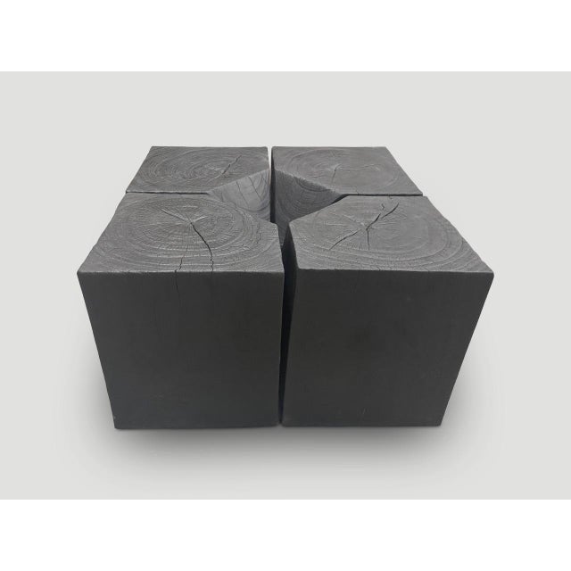 Andrianna Shamaris Modular Charred Suar Wood Coffee Table For Sale - Image 4 of 6