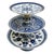 Chinoiserie 1990s Large Chinoiserie Blue & White 3-Tier Porcelain Serving Stand by Bombay For Sale - Image 3 of 11