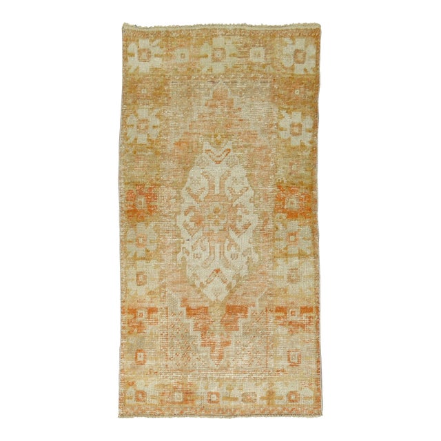 Early 21st Century Orange Shabby Turkish Rug - 2'8" x 4'9" For Sale