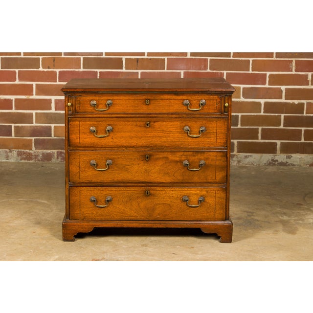 19th Century English 19th Century Walnut Campaign Butler's Desk with Three Drawers For Sale - Image 5 of 12