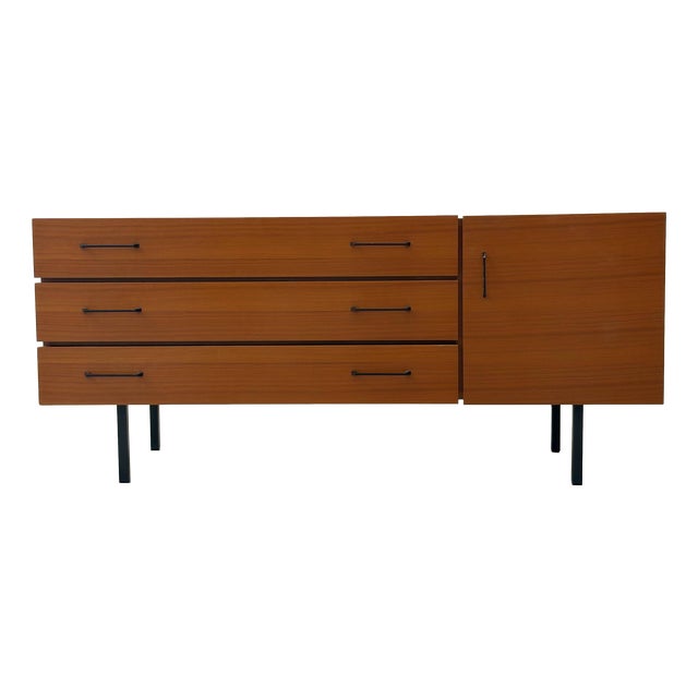 Mid-Century Scandinavian Teak Lowboard with Drawers For Sale