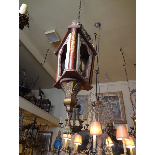 19th Century Italian Wood Lantern For Sale - Image 10 of 11