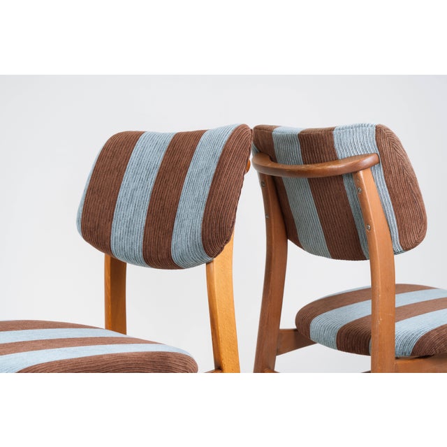 Mid-Century Modern Dining Room Chairs in Beech and Corduroy, 1950s, Set of 2 For Sale - Image 11 of 17