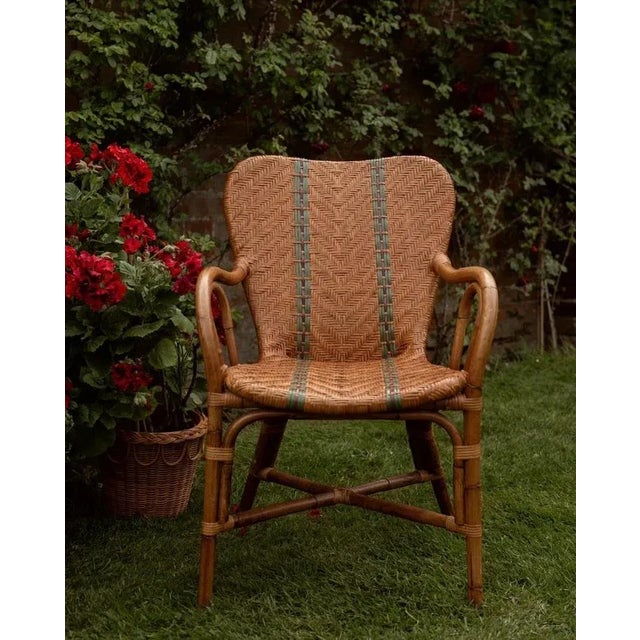 Sharland England Emerson Outdoor Rattan Dining Chair in Bistro Green - Set of 2 For Sale - Image 4 of 4