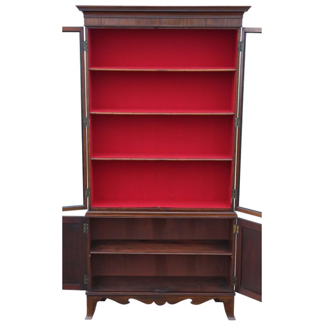Large Antique Georgian Mahogany Bookcase For Sale - Image 3 of 7