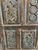 Mid-Century Modern Vintage Lotus Carved Wood Door | Distressed Blue Sliding Barn Door 80x36 For Sale - Image 3 of 7