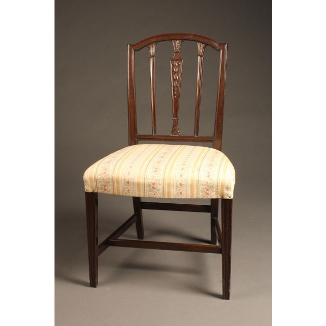 Late 19th Century Pair of Mahogany Hepplewhite Style Side Chairs, Circa 1890 For Sale - Image 5 of 6