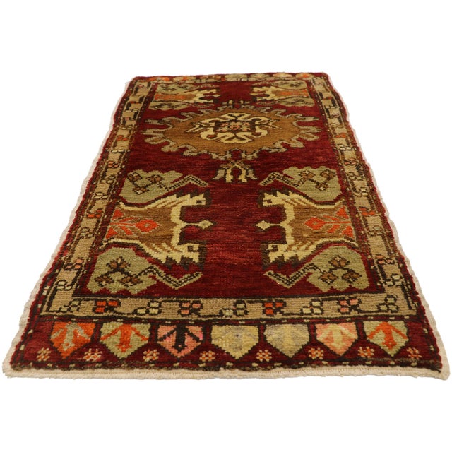 Tribal Vintage Turkish Yastik Rug - 01'08 X 03'00 For Sale - Image 3 of 8