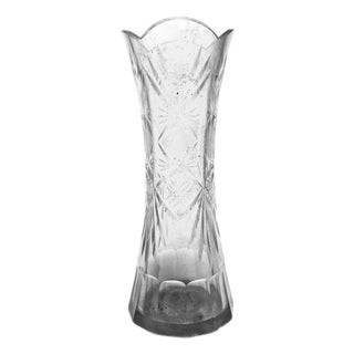Vintage Polish Crystal Vase, 1930s For Sale