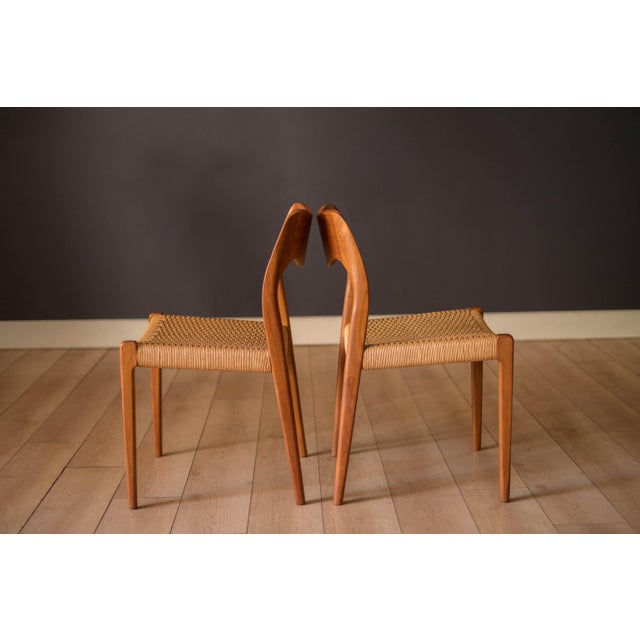Set of Six Danish Modern Teak and Paper Cord Niels O. Moller Dining Chairs 71 For Sale In Monterey, CA - Image 6 of 18