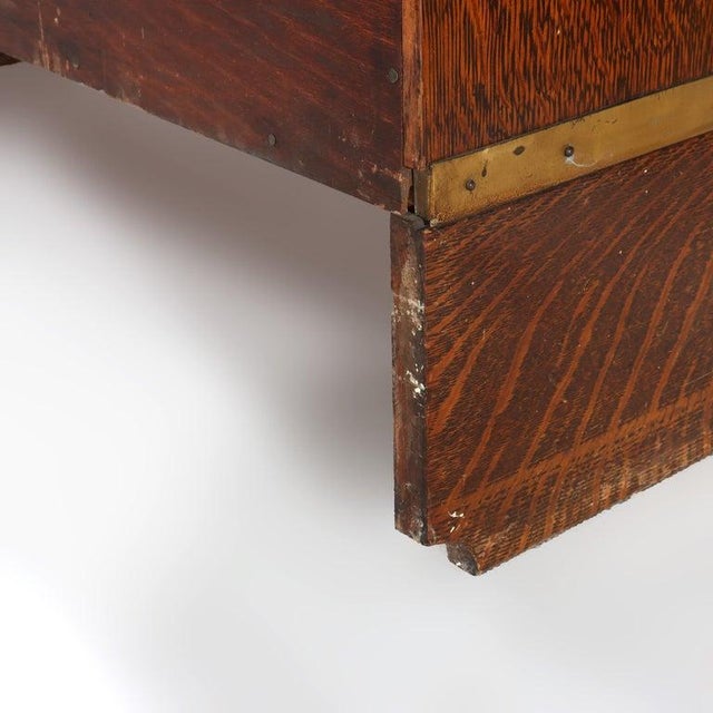 Globe Wernicke Five Stack Barrister Bookcase With Leaded Glass C1920 For Sale - Image 10 of 11