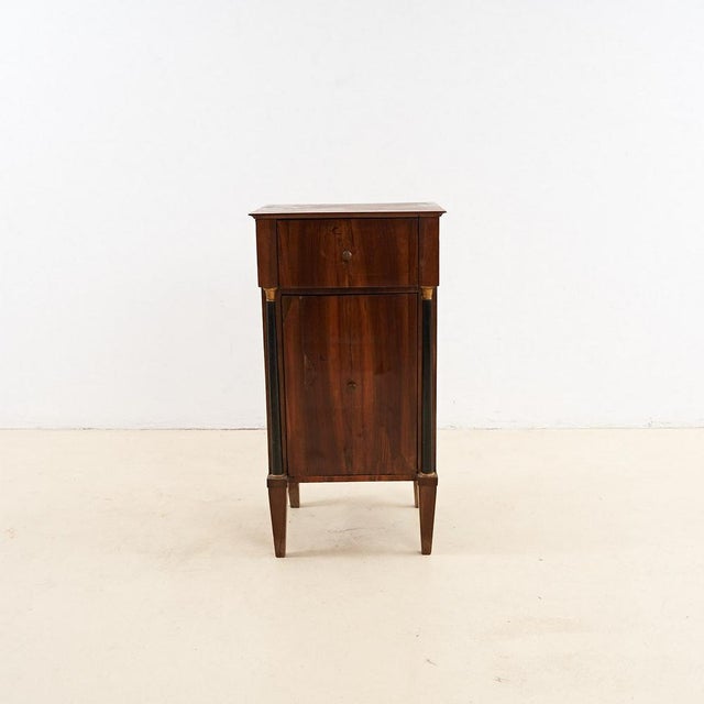 Empire Bedside Table in Veneered Walnut For Sale - Image 9 of 9