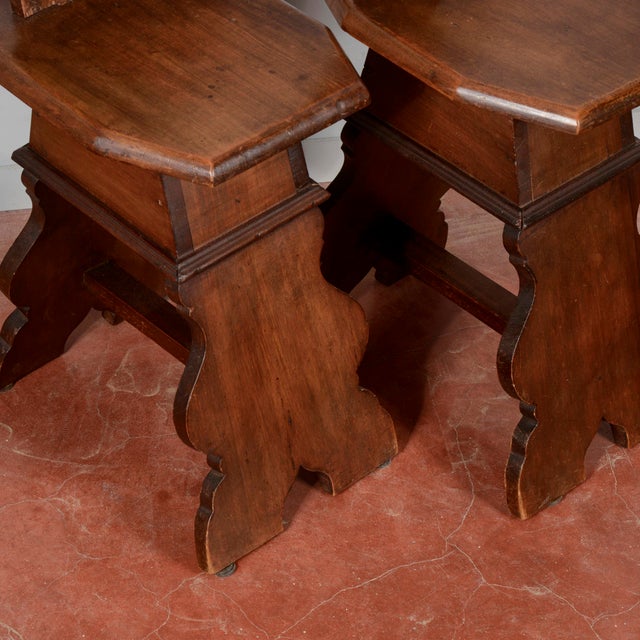 Set of Rustic Wood Chairs and Stools For Sale - Image 11 of 17