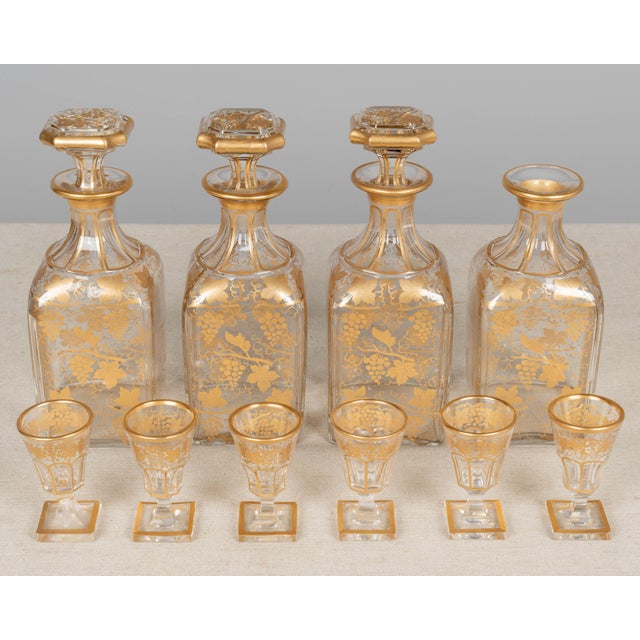 19th Century French Marquetry Tantalus Cordial Decanter Set - Set of 11 For Sale - Image 15 of 18