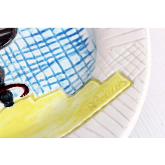 French Ceramic Hygeia Plate by R. Poiros, 1960s For Sale - Image 9 of 10