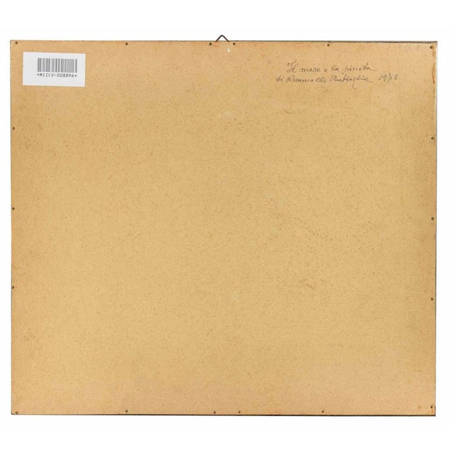 Modern Romualdo Battaglia, The Sea and the Pine Forest, Mixed Media Drawing, 1978 For Sale - Image 3 of 4