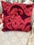 Discontinued Pottery Barn Natalia Damask Chenille Red Pillow Covers 22x22 For Sale In Miami - Image 6 of 12