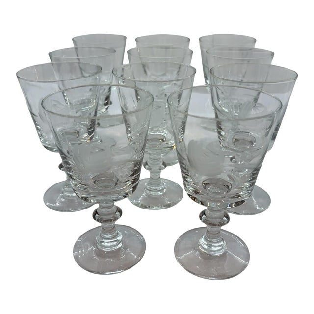 Mid 20th Century Blefeld & Co. Wine Glasses- Set of 11 For Sale