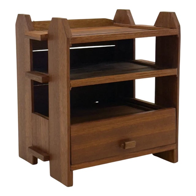 Art Deco Oak Bedside Table, 1970s For Sale