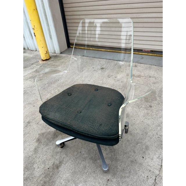 Mid-Century Modern Vintage 1960s Lucite Desk Chair For Sale - Image 3 of 7