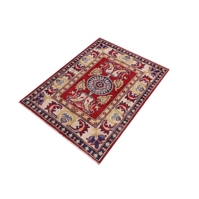 Southwestern Kazak Rustic Red/Beige Wool Rug - 2'0''x3'0'' For Sale - Image 9 of 10