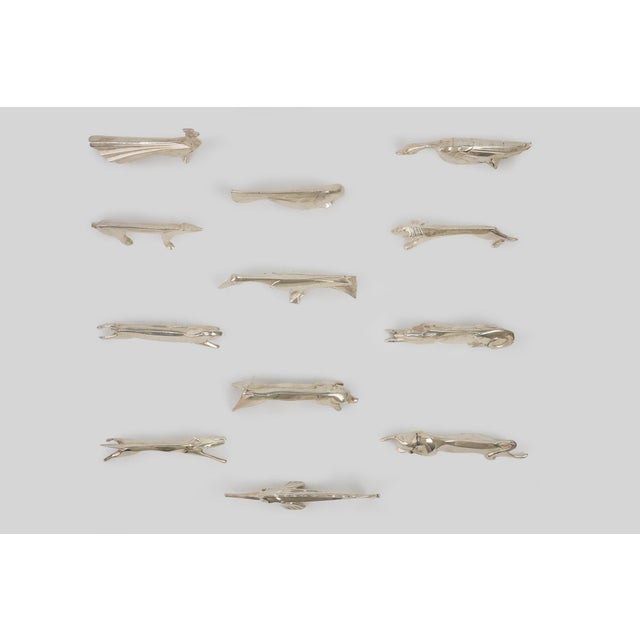 Menagerie by Edouard Marcel Sandoz for Christofle Gallia, France, 1920s, Set of 12 For Sale - Image 13 of 16