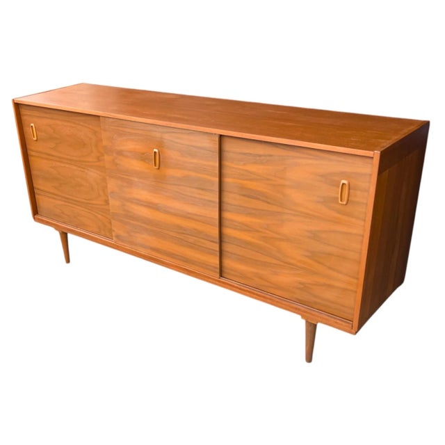 This well-crafted Scandinavian Danish Modern credenza showcases the timeless simplicity and craftsmanship of mid-century...