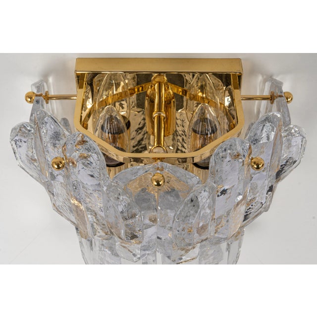 Wonderful mid-century wall sconce with nine murano glass pieces, made by kalmar, austria, manufactured, circa 1960-1969....