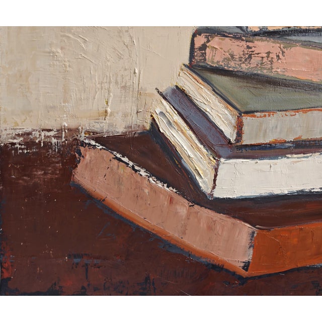 Le Silence Des Livres, Textured Still Life With Books Books, Contemporary Framed by Sophie Dumont For Sale - Image 4 of 9
