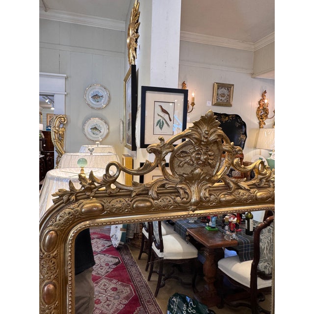 19th Century French Mirror With Crest For Sale - Image 9 of 11