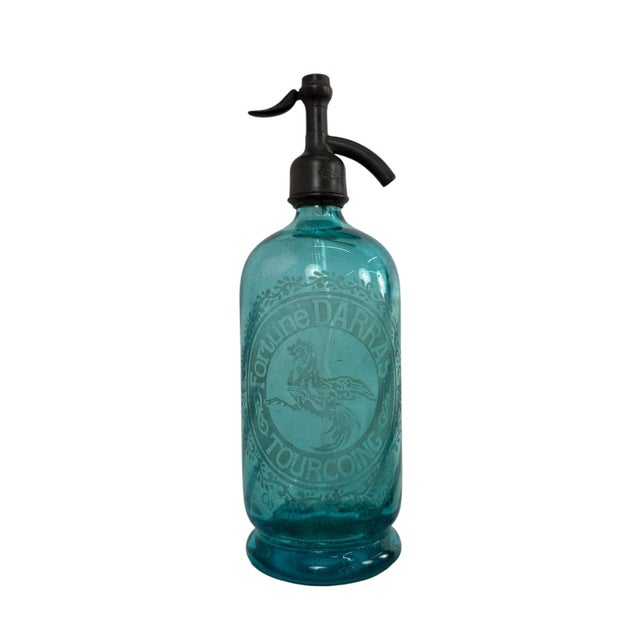 Antique French Blue Seltzer Bottle, 1890s For Sale - Image 6 of 6