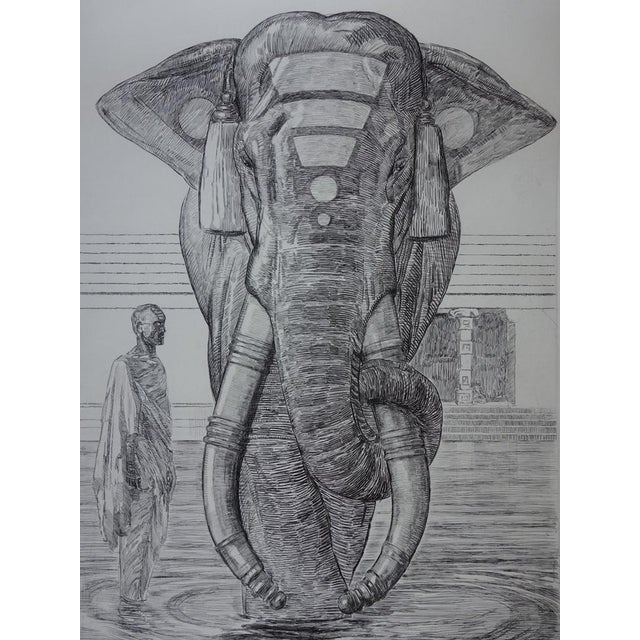 Paul Jouve, Elephant from the Temple of Siva, Engraving For Sale - Image 3 of 11