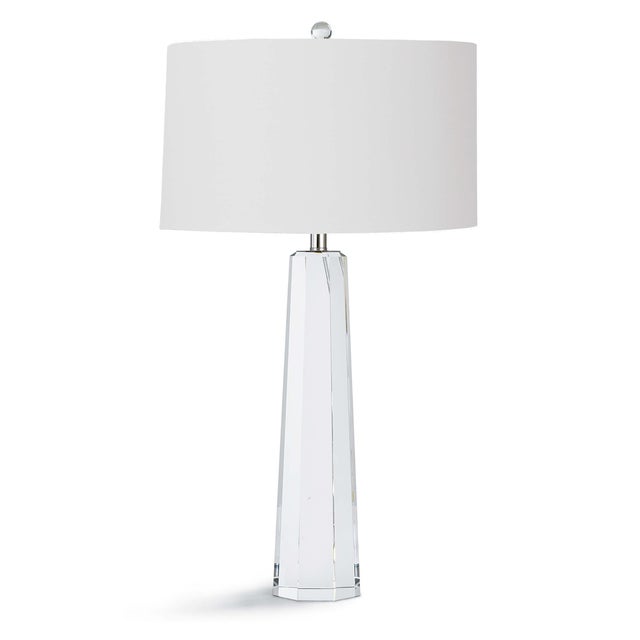 Glass Regina Andrew Tapered Hex Crystal Table Lamp For Sale - Image 7 of 7