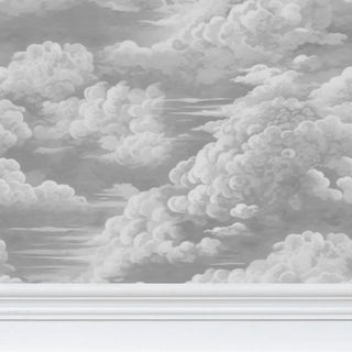 Kipling Clouds Etching Removable Wallpaper – Vintage Gray Sample For Sale