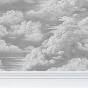 Kipling Clouds Etching Removable Wallpaper – Vintage Gray Sample