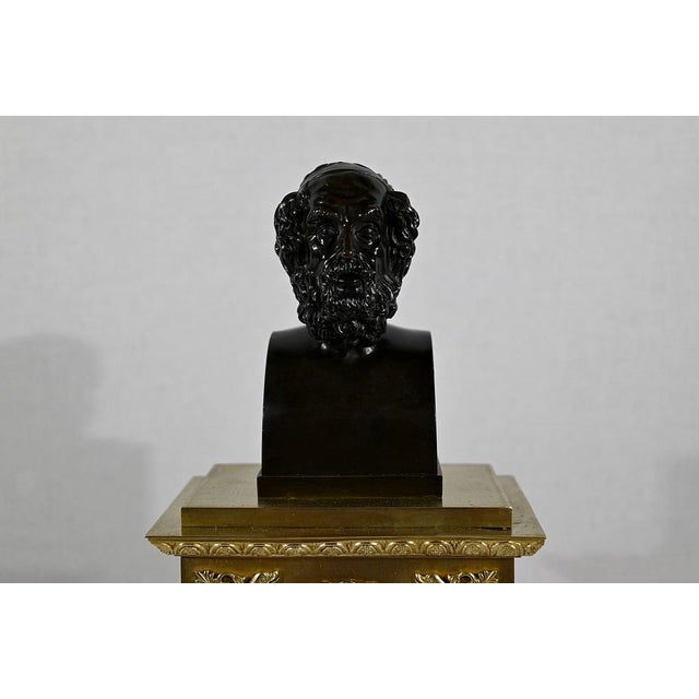 Golden Bronze Clock by A. Destape, 1800s For Sale - Image 5 of 18