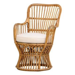Mid-Century Cane Armchair, 1960s For Sale