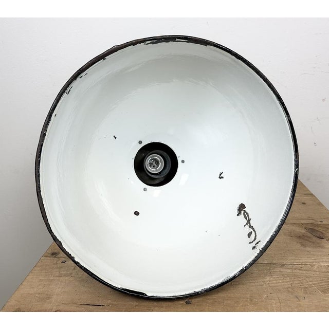 Industrial Bauhaus Black Enamel Pendant Lamps from Elektrosvit, 1950s, Set of 4 For Sale - Image 16 of 18