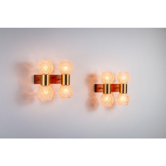Swedish Wall Lamps in Teak, Set of 2 For Sale - Image 5 of 15