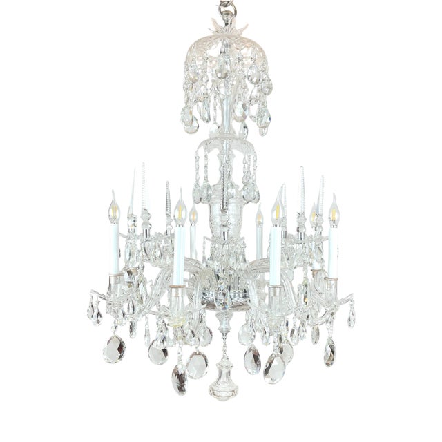 Italian Bohemian Crystal Eight-Light Chandelier, 1950s For Sale