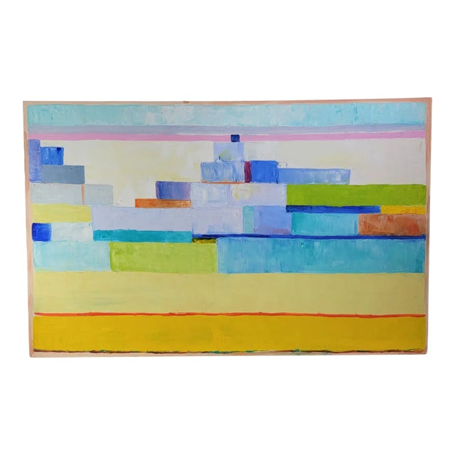 Abstract Constructivist Oil Painting Canvas Signed "Smith" For Sale