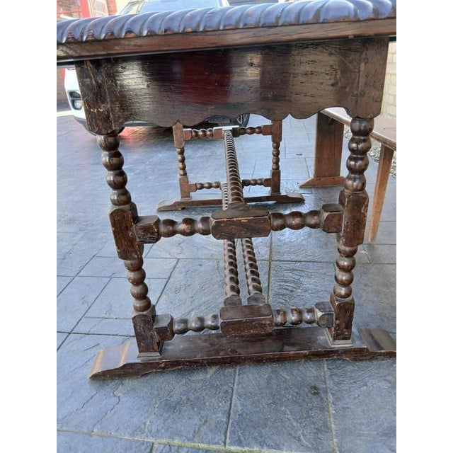 2000 - 2009 Antique Victorian Walnut Refectory Farmhouse Dining Table For Sale - Image 5 of 7