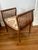 Beautiful curved seat with slatted sides and upholstered seat with removable cushion. Great condition with minor wear and...