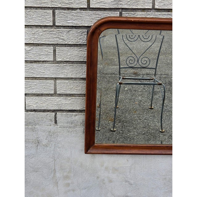 American 920 Walnut Rectangular Wall Beveled Edge Mirror. For Sale - Image 3 of 17